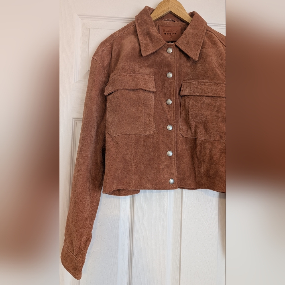 100% Real Leather Copper Suede Cropped Jacket